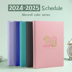 2024.07-2025.06 Planner Spanish Language Notebook A5 PU Leather Cover School Agenda Plan Weekly Monthly Diary Organizer