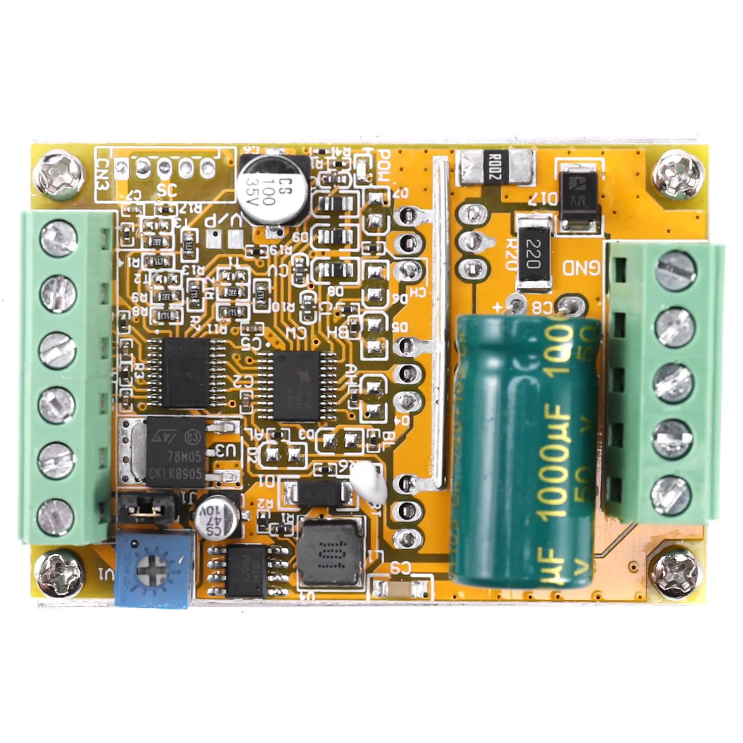 380W 3 Phases Brushless Motor Controller Board(No/Without Hall Sensor) BLDC PWM PLC Driver Board DC 6.5-50V