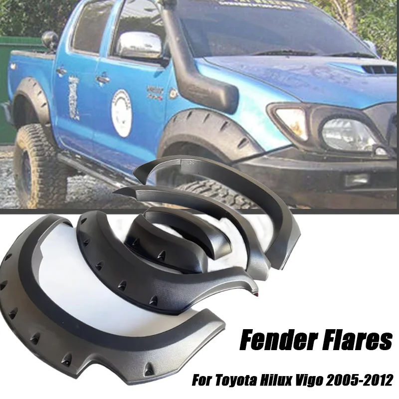 

Текстурированные расширители крыльев из АБС-пластика для Toyota Hilux Vigo 2005-2012, расширения колесной арки с широким покрытием, аксессуары для модификации автомобиля