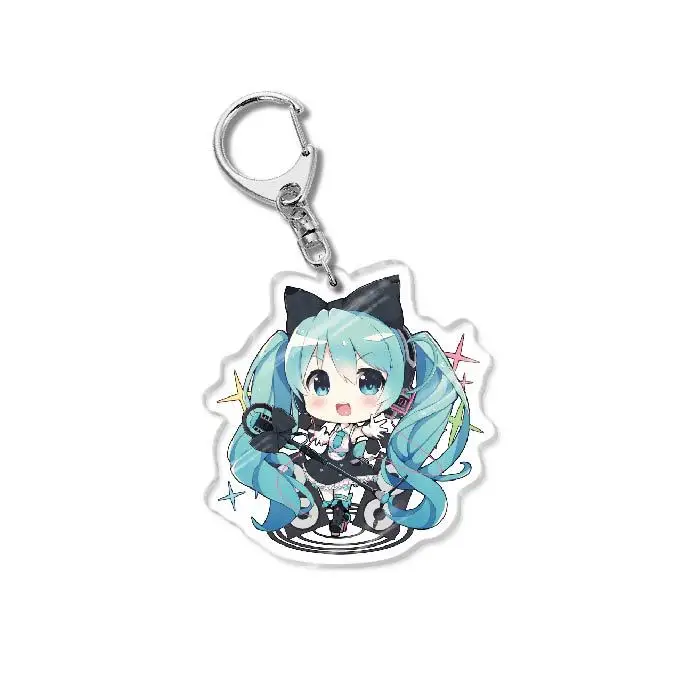 Hatsune Miku Acrylic Keychain Jewelry Animation Related Products Girls Gift Idol Bag Charms Souvenir Key Chain Creative Pendan