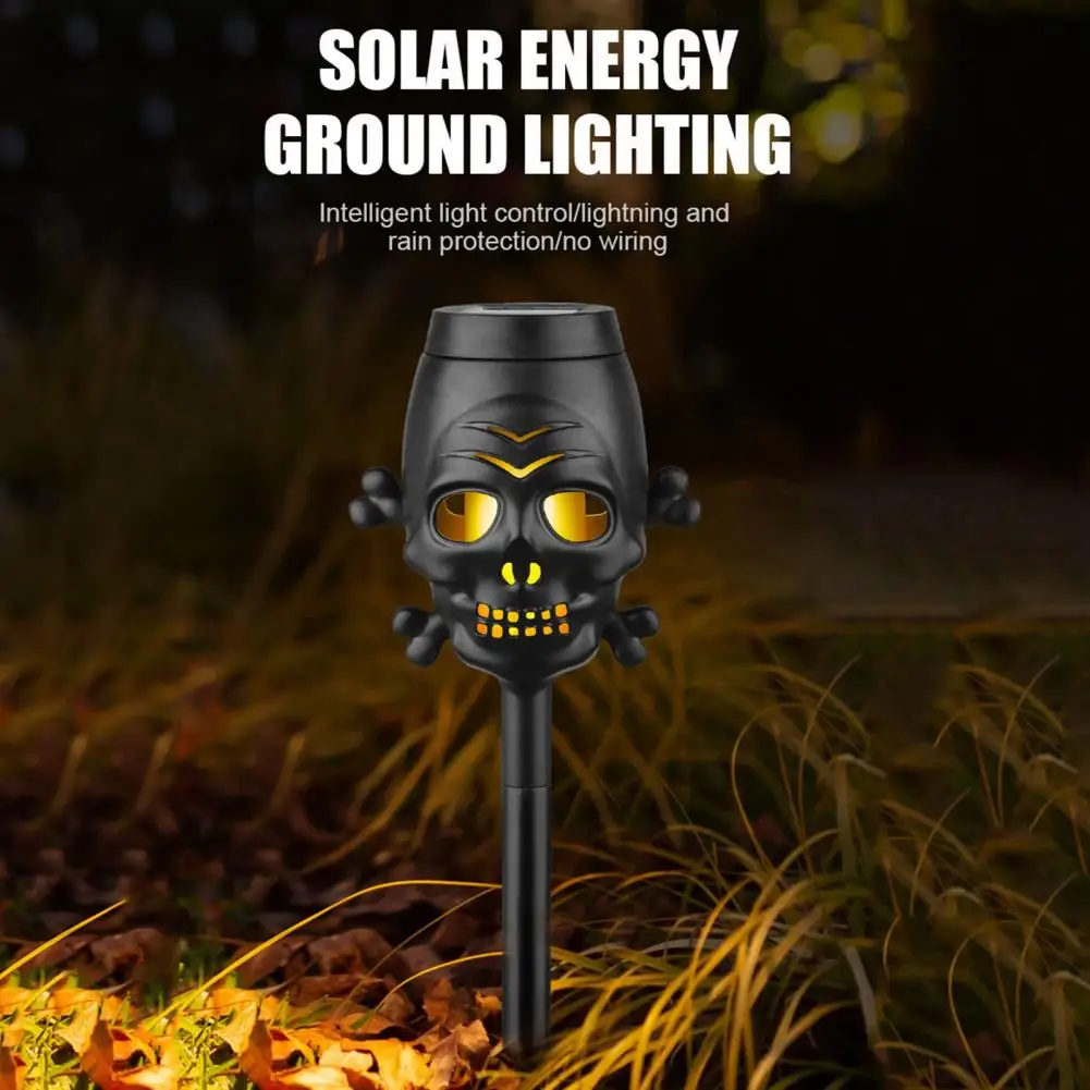 أضواء LED بالطاقة الشمسية الزخرفية ، ديكور الحديقة ، تصميم الجمجمة ، الشحن التلقائي ، سهل للمجفل