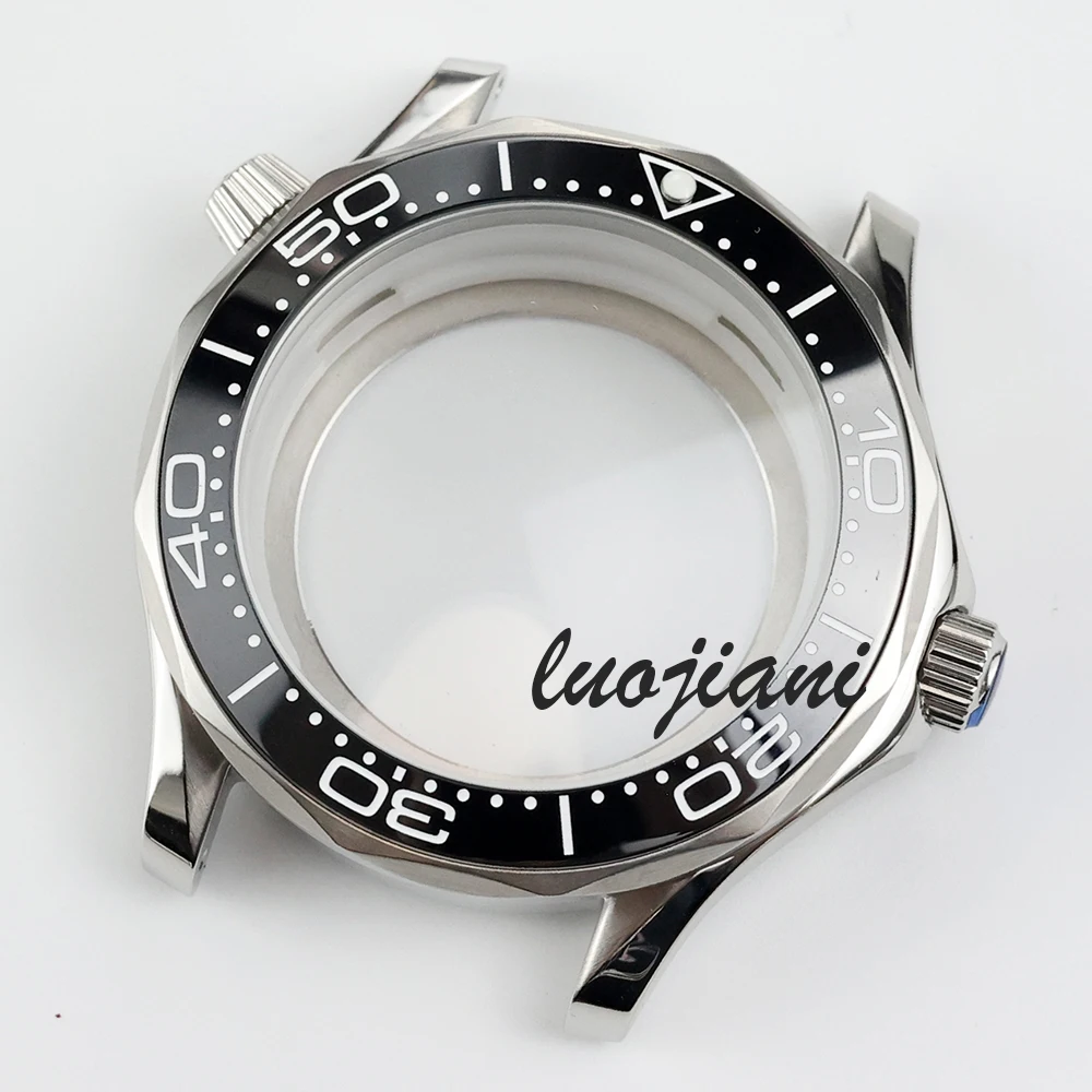 41mm NH35 Case Blue Ceramic bezel 316L Stainless Steel Waterproof fit NH35 NH36 Movement 31MM Dial Seamaster 300 Watch Case