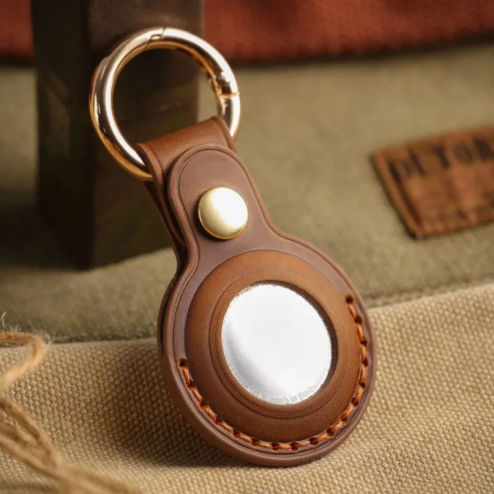 

Подходит для Apple Airtag Защитный чехол Кожаный трекер Оригинальный кожаный защитный чехол ручной работы Высококачественный текстурный чехол