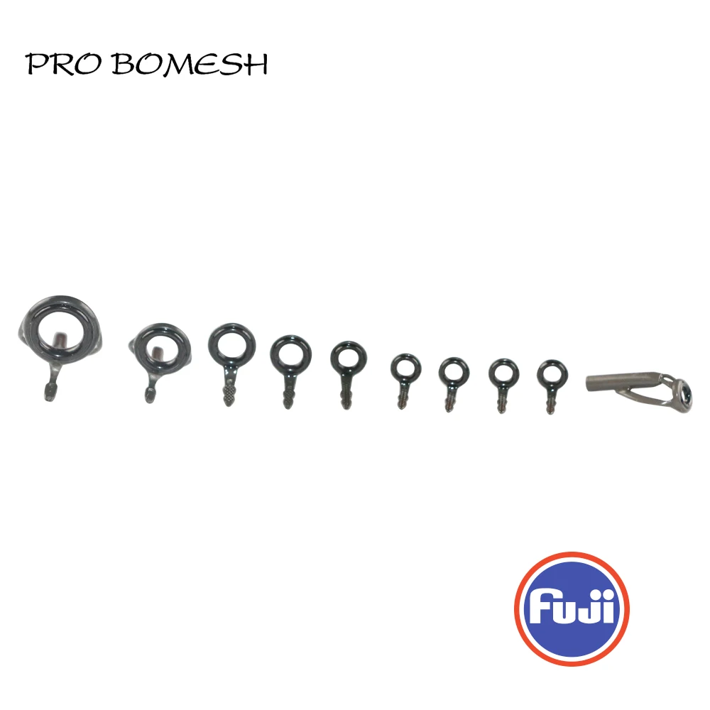 PROBOMESH FUJI Guide and Top 10pcs Set LNOG LOG Guide Micro Casting Guide Set Rod Building Component Repair Fishing Pole DIY