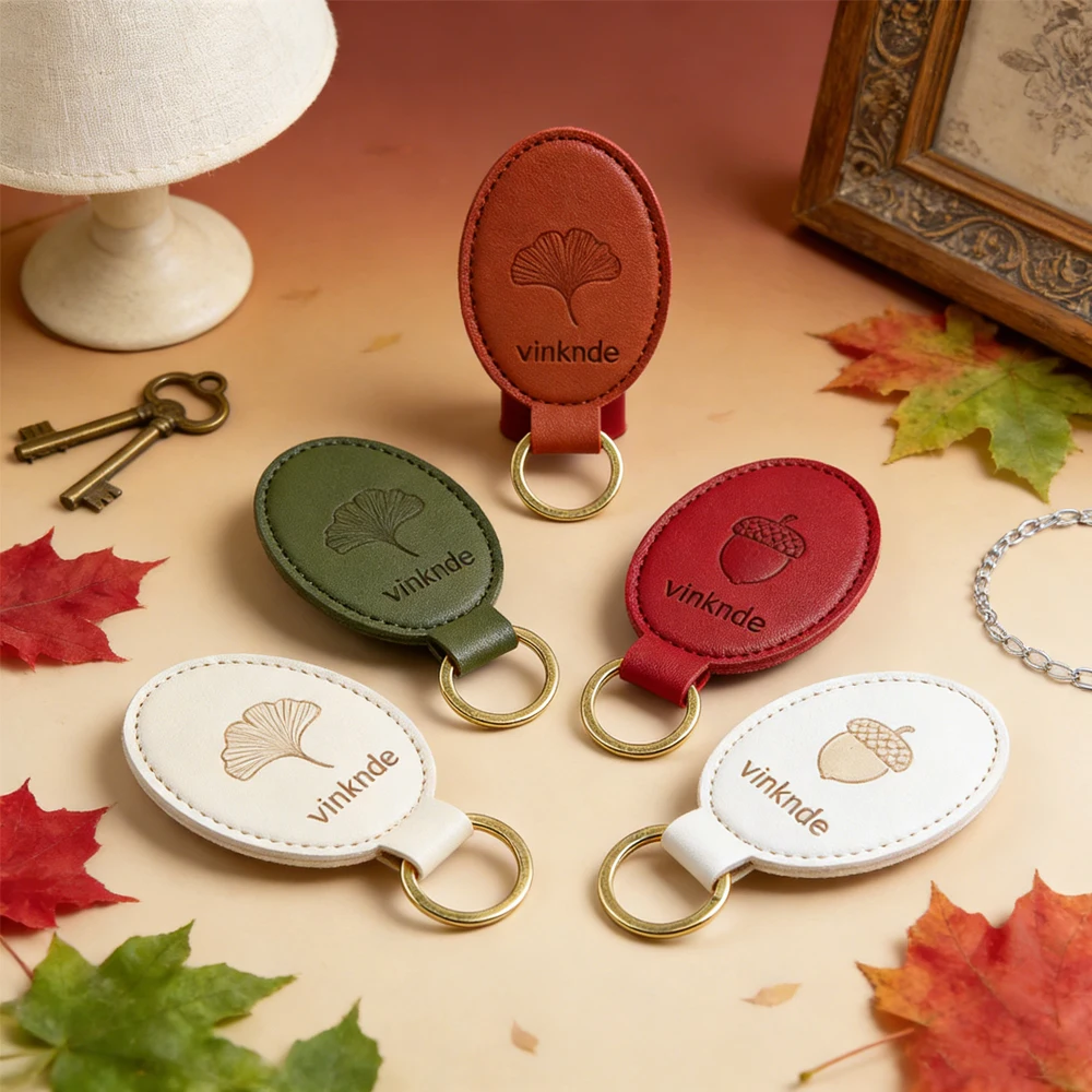 

Personalised Leather Keyring Custom Initial Leather Key Color Printing or Engraving Round Keychains for Wedding Christmas Gifts