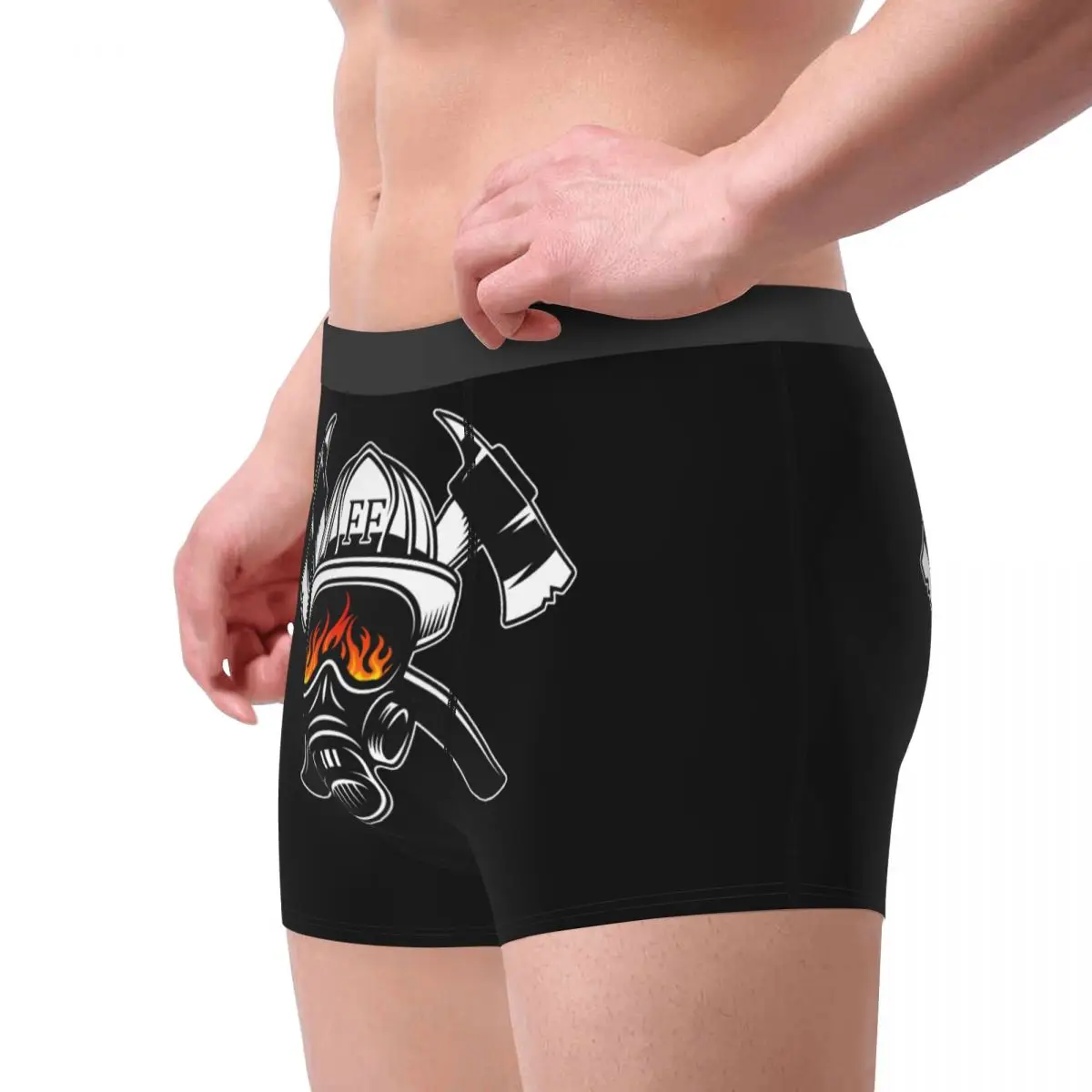 Boxers Crânio Bombeiro personalizado, Shorts dos homens, Bombeiro Fogo Resgate Cuecas, Roupa Interior Novidade Cuecas