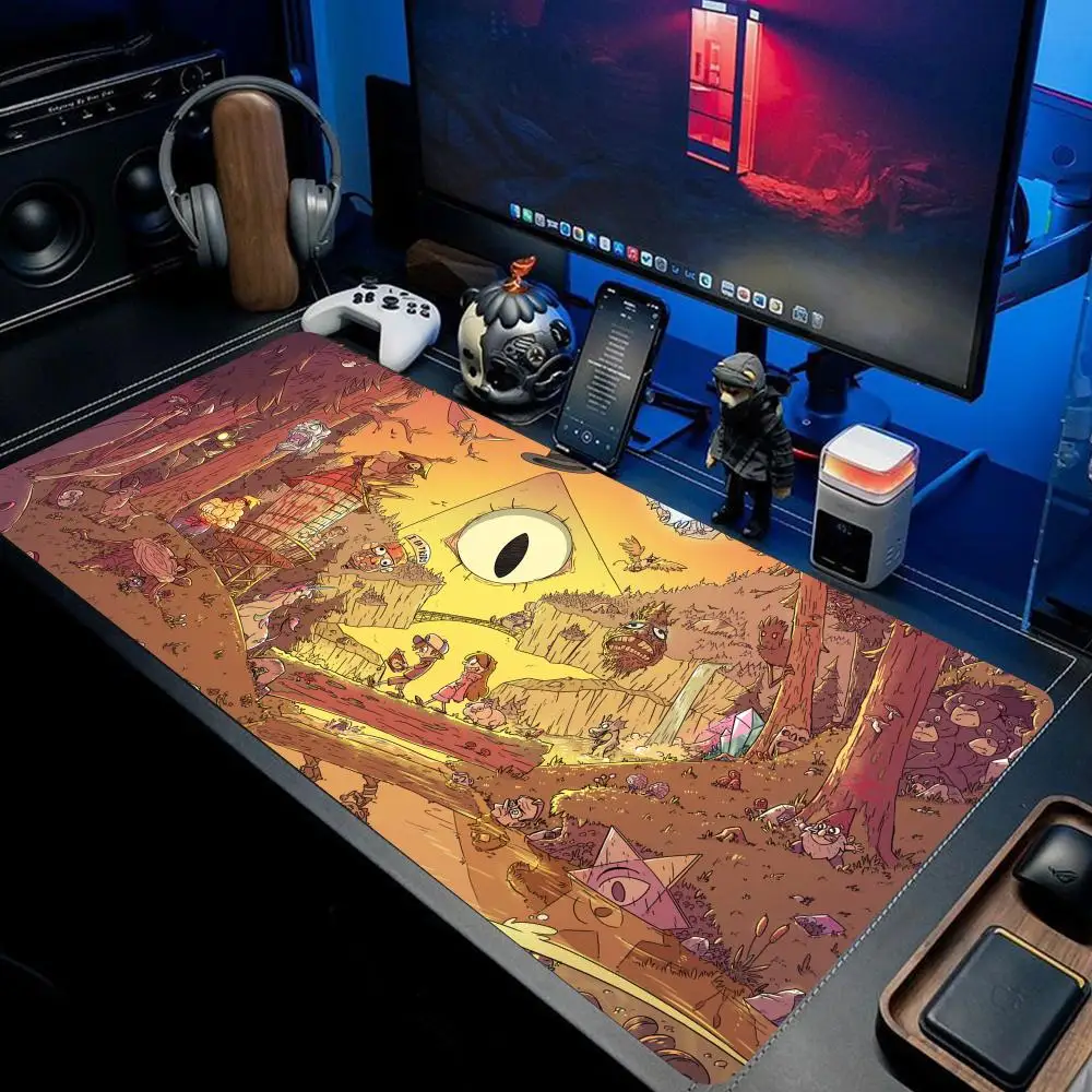 B-Bill C-Cipher G-Gravity Falls Mouse Pad Large Keyboard Mouse Desk Pad Non-Slip Rubber Gaming Mouse Pad Laptop Desk Mat HYBXXC
