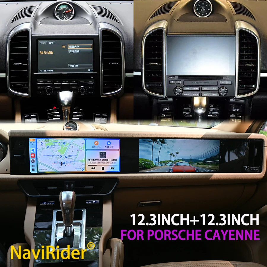 

Автомагнитола Android 15 с двумя экранами 25 дюймов для Porsche Cayenne 958 2010-2017, Snapdragon 6G 128G, беспроводной CarPlay, GPS, DSP, PCM 3.1, стерео