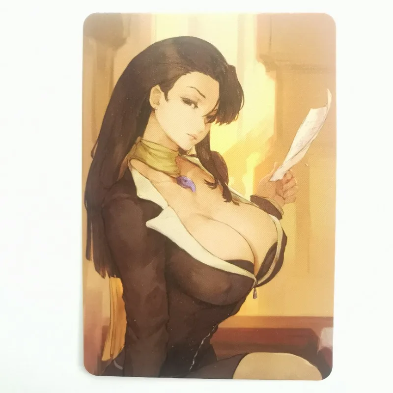 In Stock 1Pcs/set Sexy Anime Girl Cards Ace Attorney Gyakuten Saiban Mia Fey Ayasato Chihiro Game Collection Cards Xmas Gift Toy