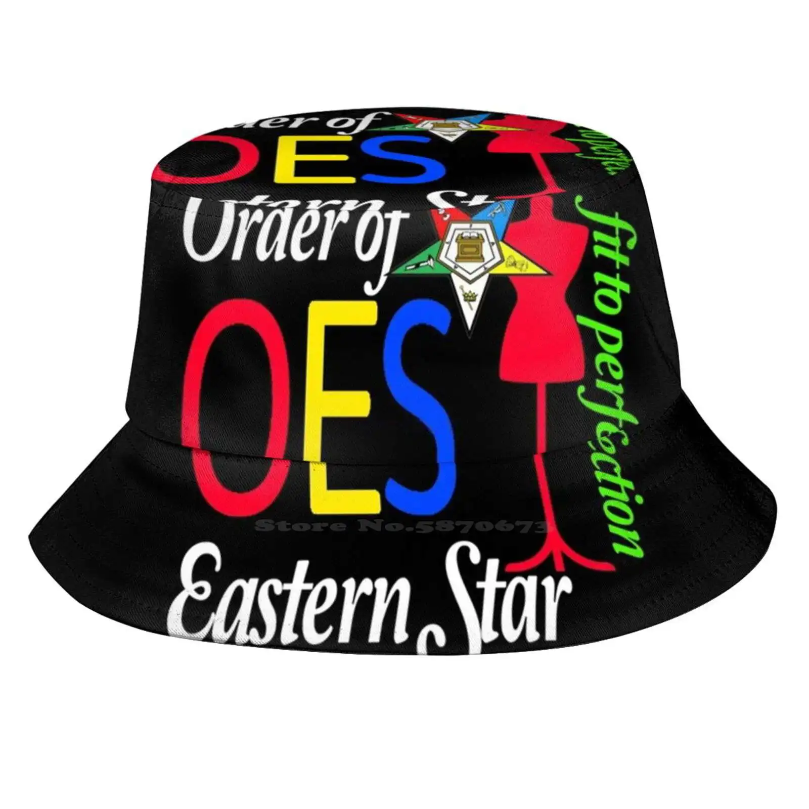 Oes Style Order Of The Eastern Star Logo Sistar Fit To Perfection Foldable Panama Bucket Hat Cap Order Of The Eastern Star Oes