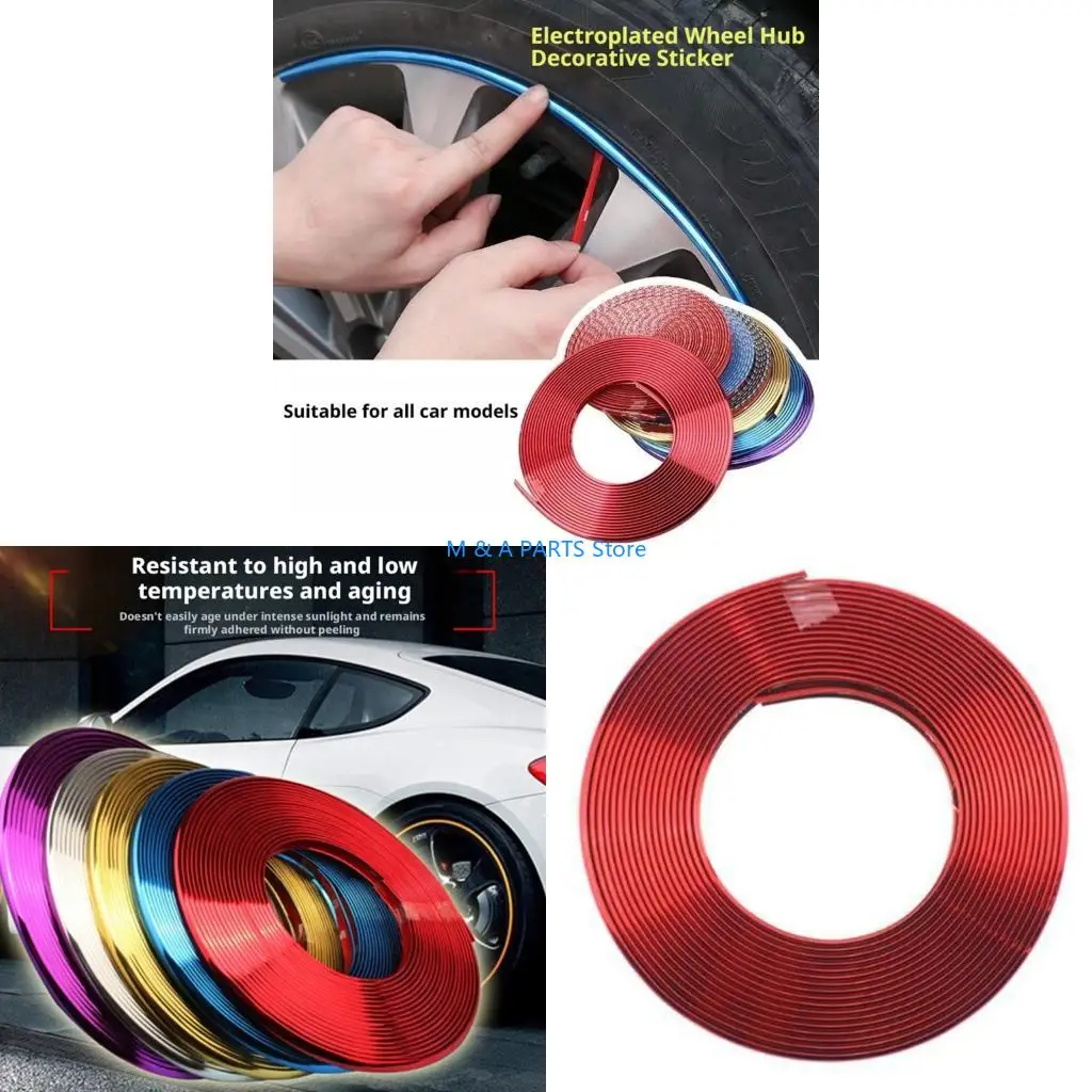 U1JF Wheel Molding Trim Roll, 8M Automotive Rims Trim for Daily Driving