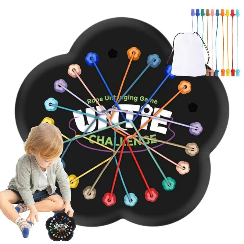 

Rope Threading Game Twisted Tangler Rope Sorting Interactive Board Game Brain Teaser Puzzle Interactive Board Game Lacing Toys