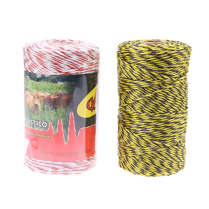 200M Roll Electric Fence Rope Polywire With Steel Poly Rope For Horse Animal Fencing Ultra Low Resistance Wire