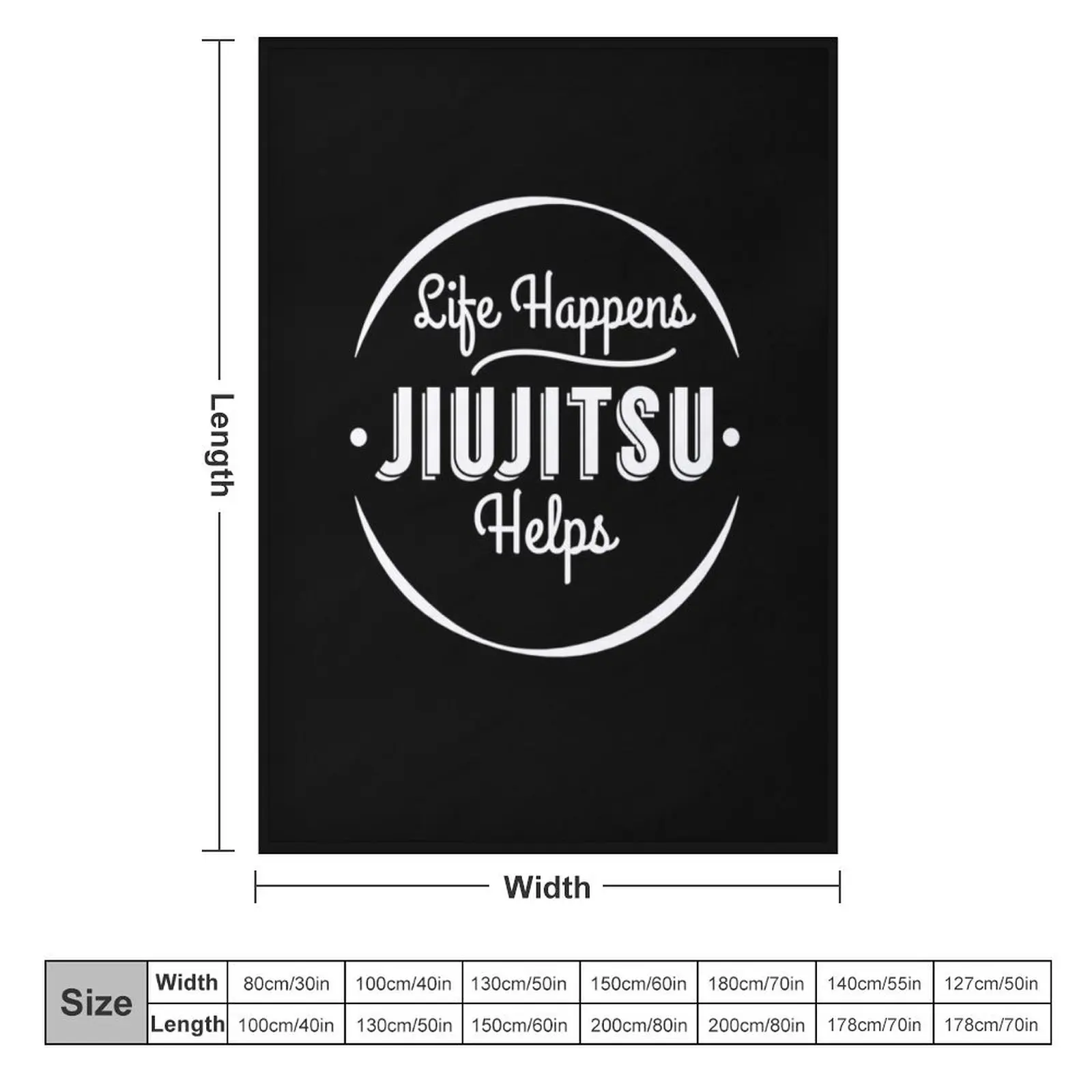 Life Happens Jiu Jitsu Happens | brazilian jiu jitsu | jiu jitsu apparel | jujitsu shirts bjj bjj shirt bjj gift Throw Blanket