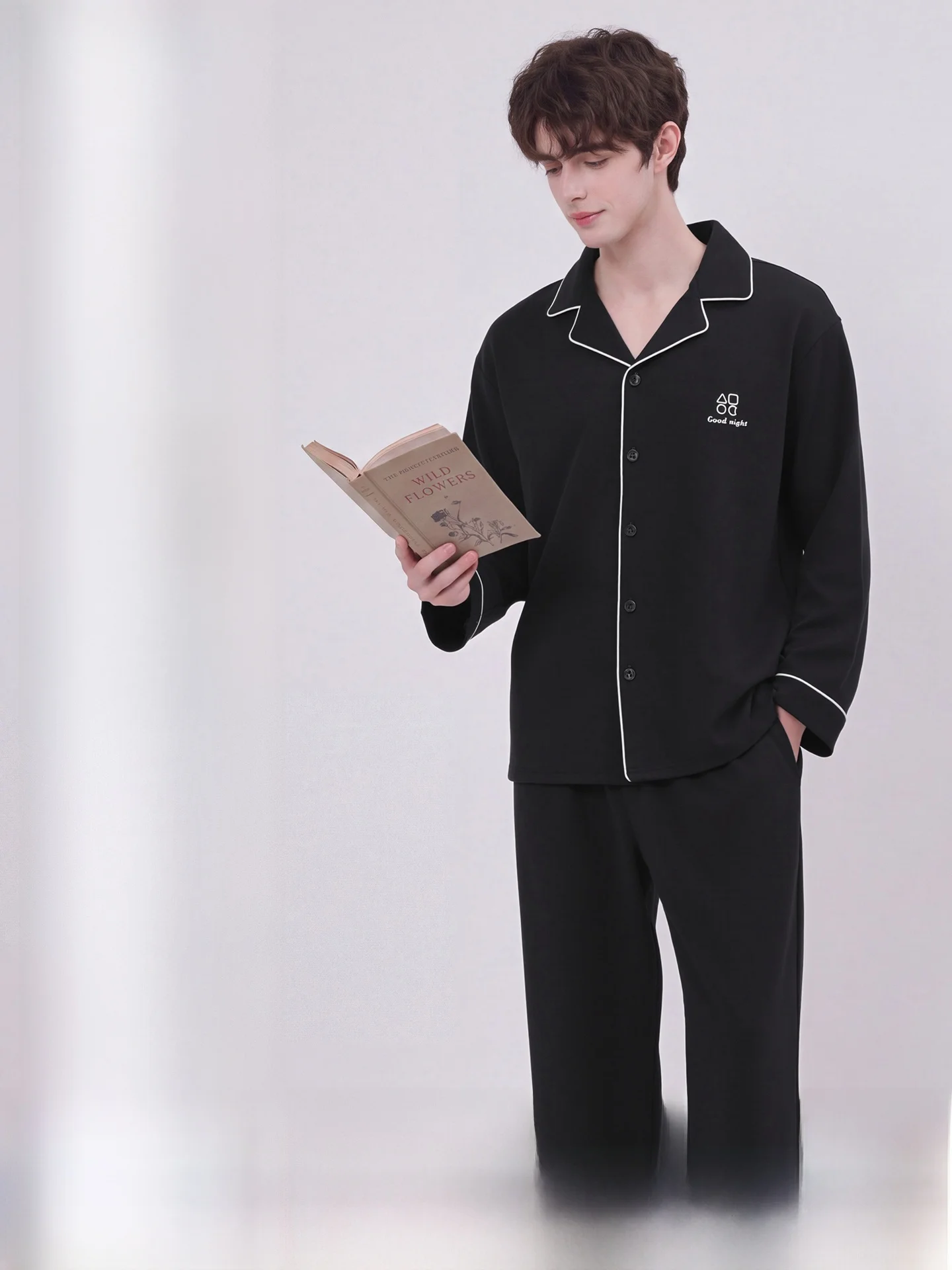 Men's Pure Cotton Long Sleeve Sleepwear Loose Fit Comfortable Home Clothes Spring Autumn Thin Set Large Size Casual Style