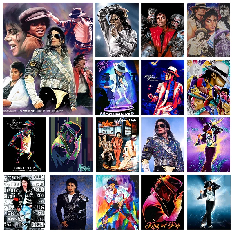 5D bricolage américain célèbre chanteur rond diamant peinture Kit Michael Jackson croix broderie à la main mosaïque Art adulte maison cadeau