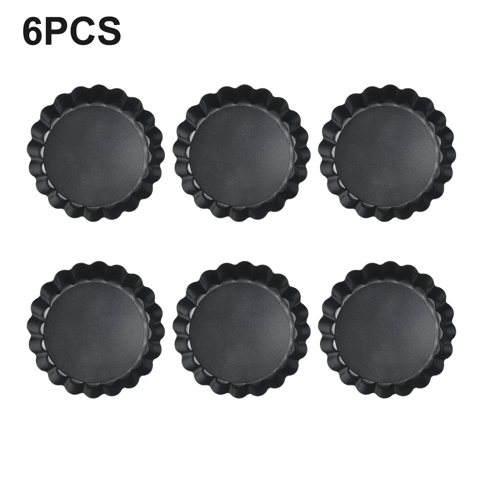 6 Pcs Non-stick Tart Pan / 4-inch Egg Tart Pie Baking Tray   Easy Demoulding Cake Chassis Pearl Yarn Texture Is Not Sticky