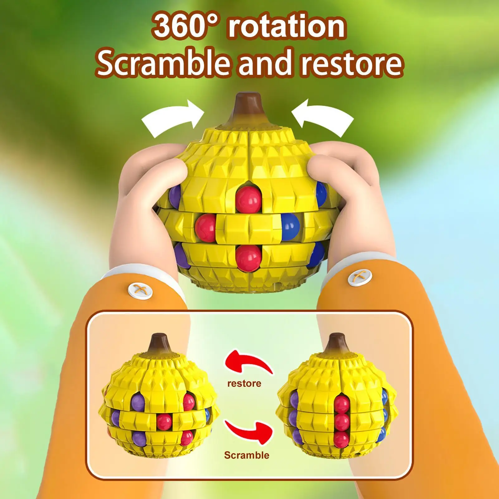 キューブスピナーゲームドリアン形状回転豆キューブパズルエンターテイメント鎮静ガジェット子供青少年男性女性家族