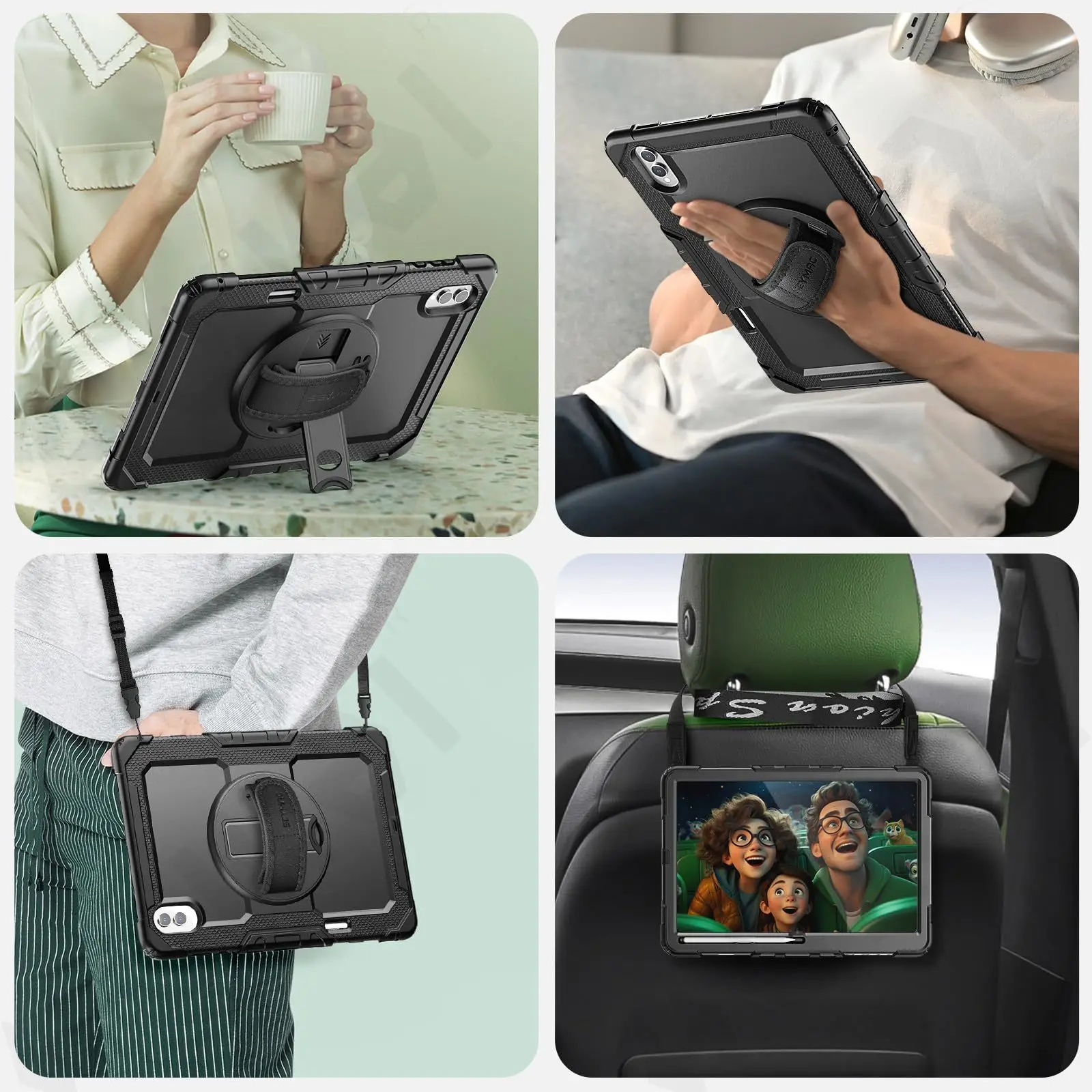 Case For Samsung For Galaxy Tab S11 Ultra 14.6 Inch Heavy Duty Shockproof Protective Case 360° Rotating Stand Cover