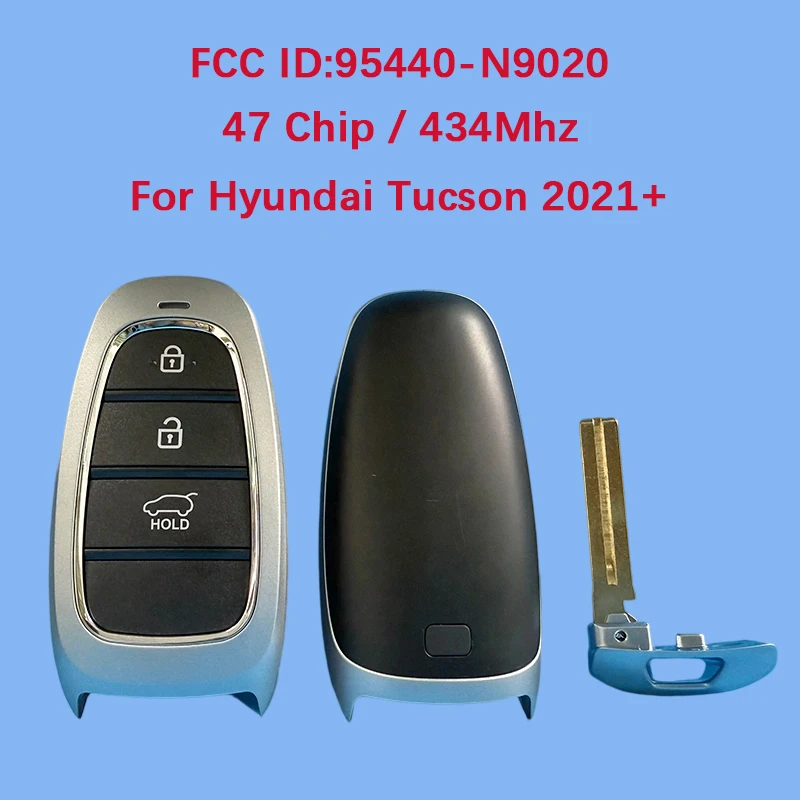 

CN020274 Aftermarket 3 Button Smart Key Remote 47 Chip 433Mhz FCC ID 95440-N9020 For Hyundai Tucson 2021+