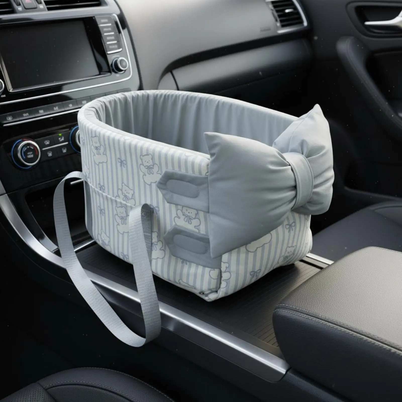 Car Middle Central Unit Pet Seat Safety Leash Dog Armrest Booster Seat Small Pet Car Bed Universal Fit Year-Round Use