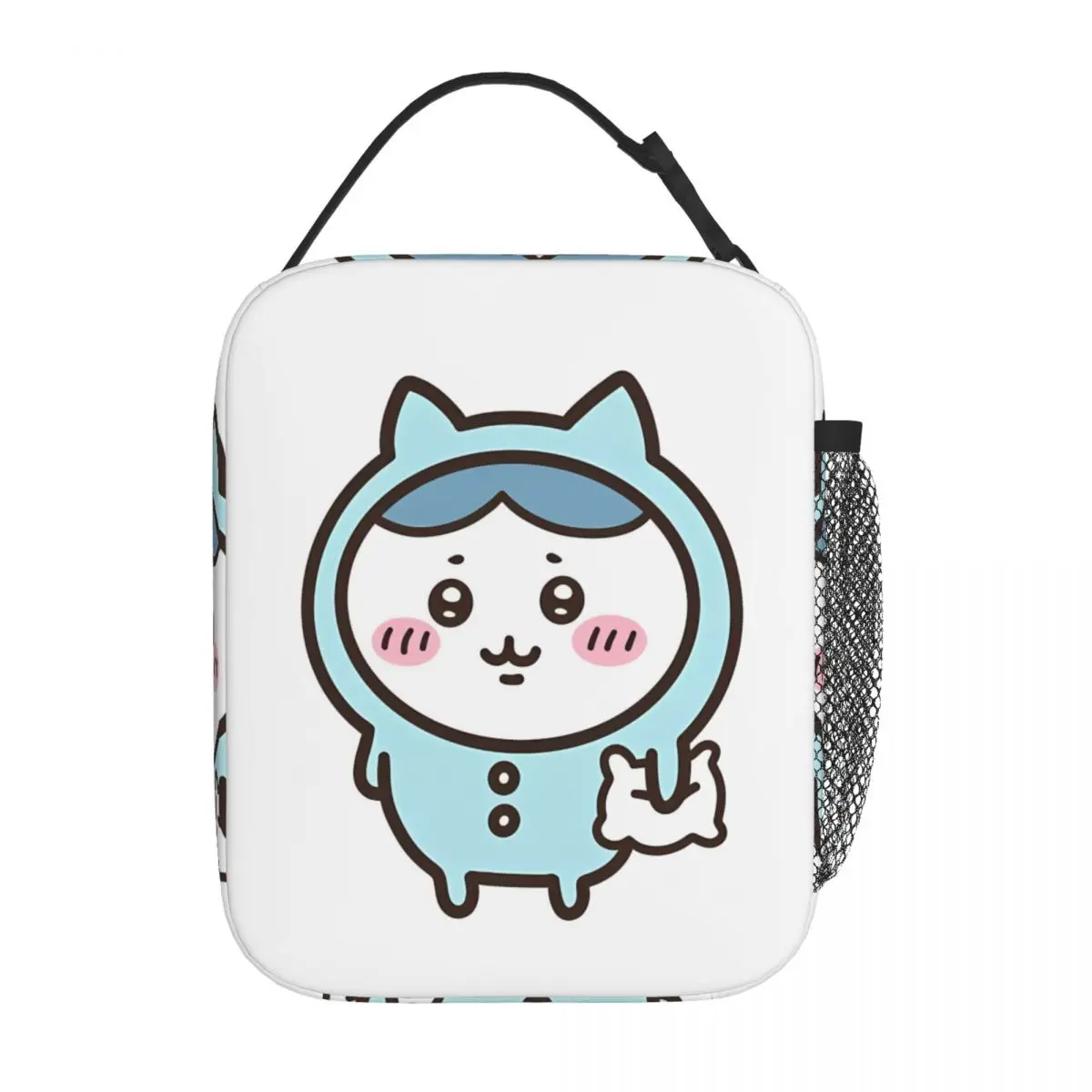 

Синий Hachiware Chiikawa, милые изолированные сумки для обеда, сумка-холодильник, многоразовая большая сумка-тоут, ланч-бокс, сумка для еды, офисная уличная сумка