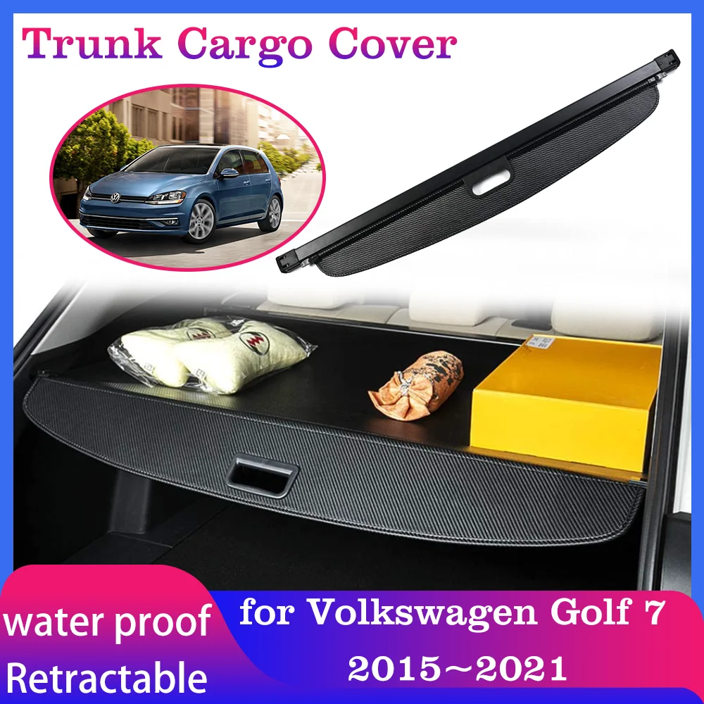 Car Trunk Cargo Cover for Volkswagen VW Golf 7 Mk7 GTD GTI 2015~2021 Panel Luggage Rear Tray Security Shielding Shade Accessorie