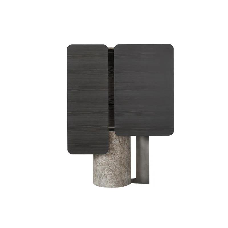 

High-end light luxury solid wood locker, luxury home creative wall marble wine cabinet