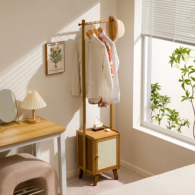 Hanger floor to ceiling bedroom bedside hanger indoor household vertical clothes storage rack bedside