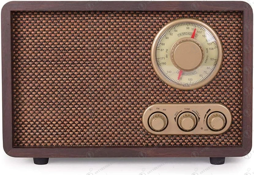 راديو FM AM راديو خشبي قديم مع تشغيل بلوتوث Mp3 وهوائي مدمج في مكبر صوت للمطبخ وغرفة المعيشة والقهوة