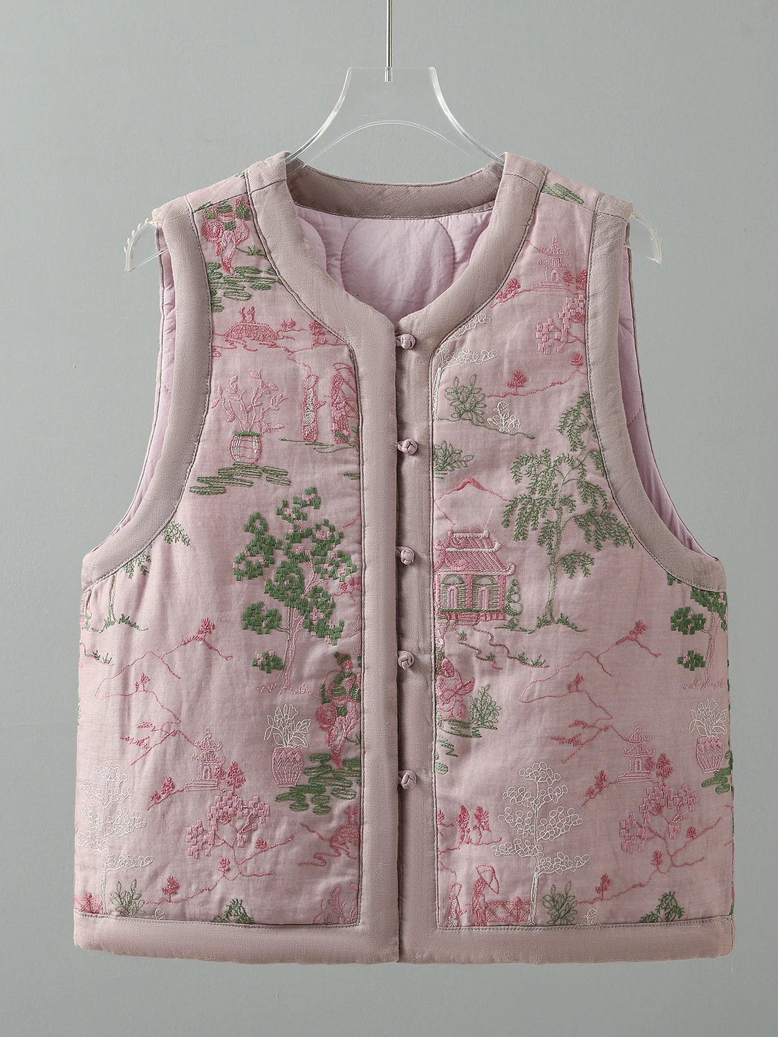 Ele bestickte schwere Arbeit Herbst Winter Damen Jaet Stehkragen chinesischer Sle National Trend Pendeln Thiened Warm