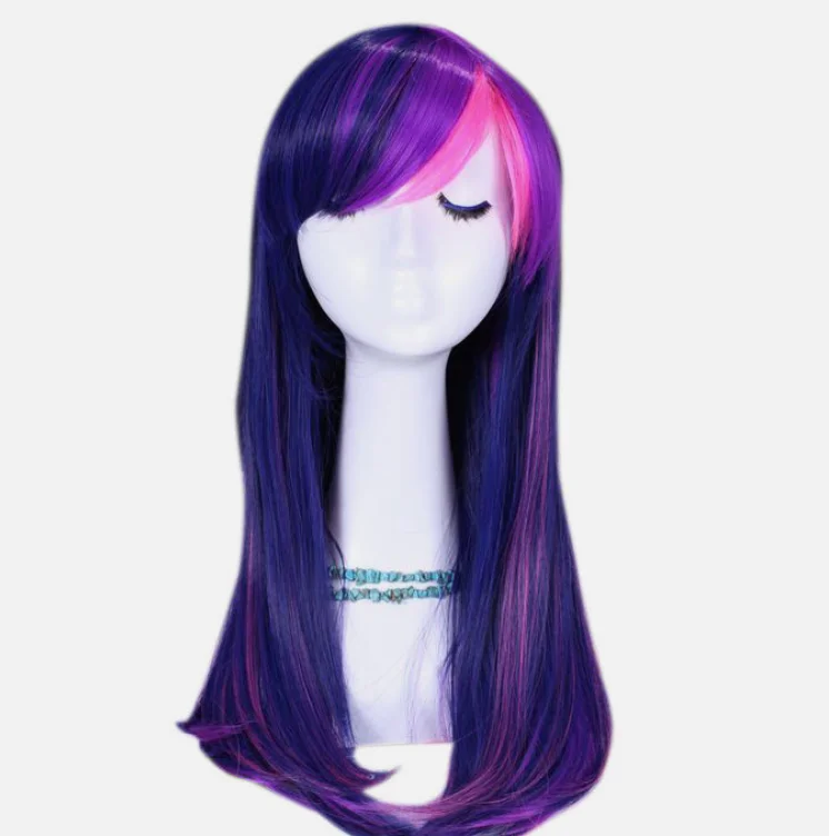 My Little Pony Twilight Sparkle Long Purple Cosplay Wig & Clip On Ponytail Tail