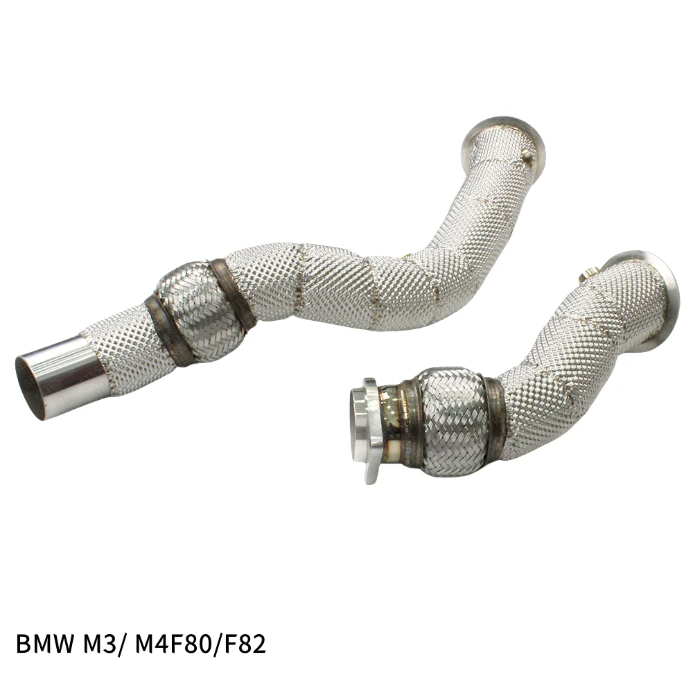 Mit Free Flow Downpipe für Bmw M3 M4 F80 F82 Hochwertige Isolationsschicht 304 Edelstahl Auspuff Fallrohr Auspuffrohr