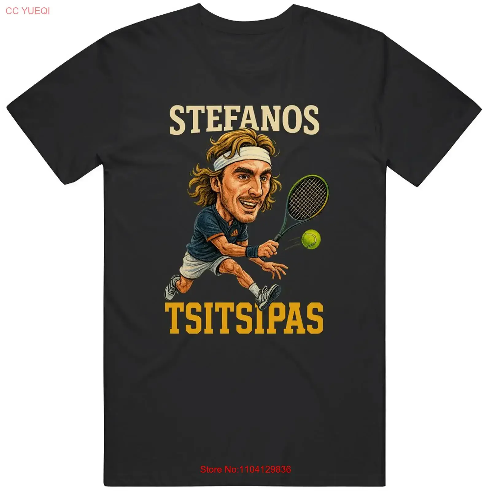 Stefanos Tsitsipas Vintage Retro Caricature T Shirt vintage Washed Comfortable graphic Unisex designer clothes
