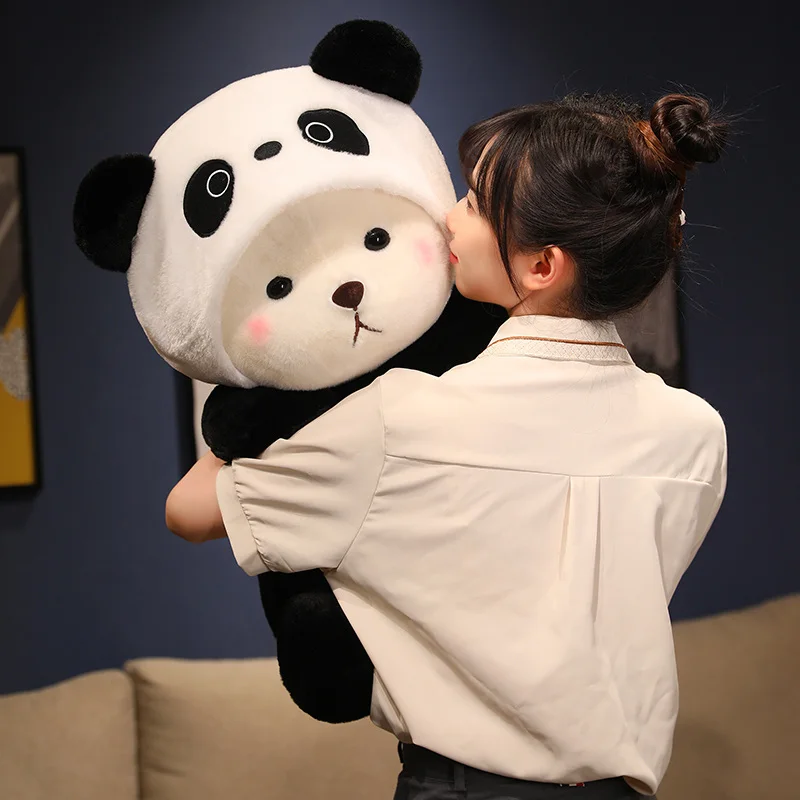 25-60Cm Gigantische Beer Cosplay Panda Dinosaurus Chick Bunny Pig Kawaii Capuchon Cartoon Dieren Plushie Kussen Zit Verjaardag