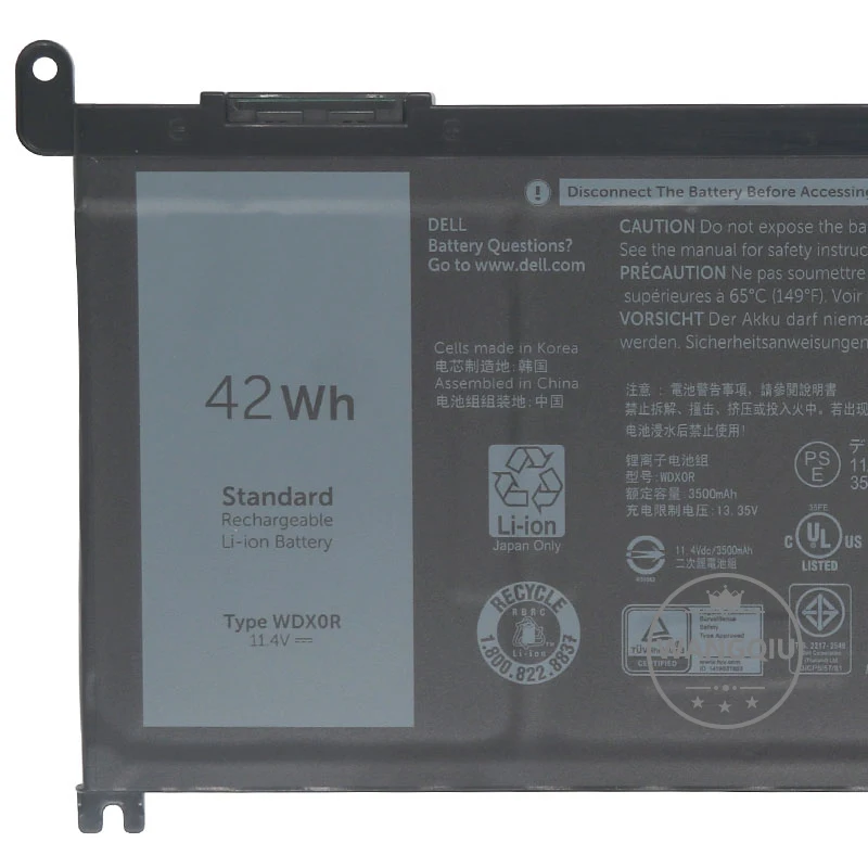 Imagem -03 - Wdxor-bateria do Portátil para Dell Latitude 3490 3480 3489 3488 3580 3588 3180 3190 35003590 3300 3390 3189