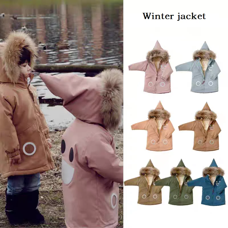 

Children's Jacket 2025 Winter New Arrival Cartoon Thickened Warm Boys' Cotton Coat Shearling Waterproof Windproof Girls' Parka