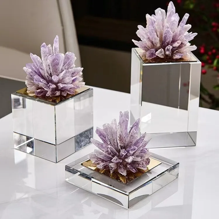 

Natural amethyst ornament kyanite home living room dining table wine cabinet study office decoration