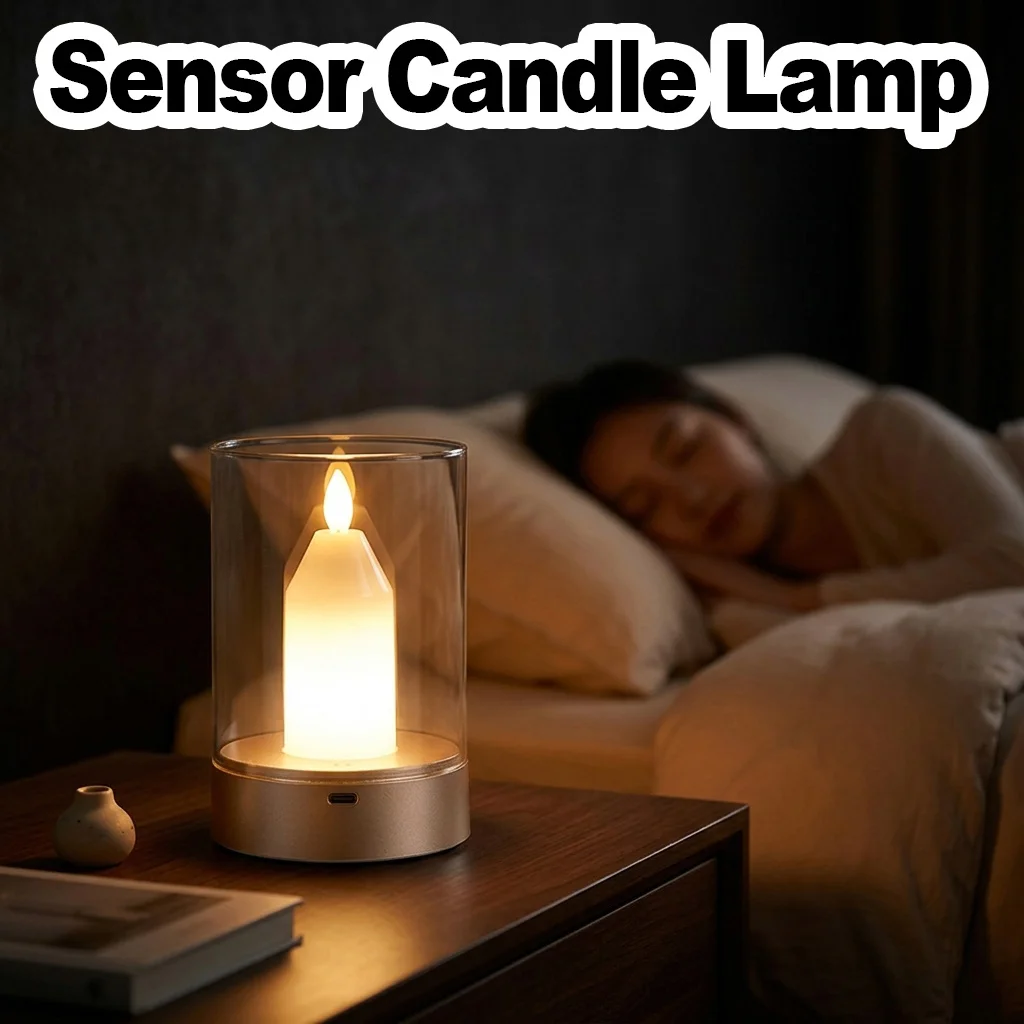 Gesture Sensor LED Candle Lamp Wedding Decor Flameless Candle Motion Activated Night Lights Warm White Light Romantic Atmosphere