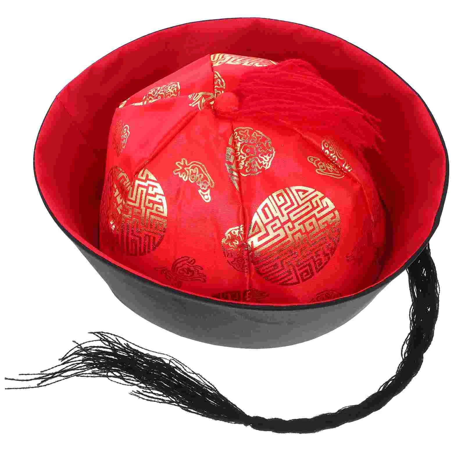 

Hat Ancient Palace Headdress Man Men Hats Cardboard Plus Flannel Straw Chinese Style Headgear