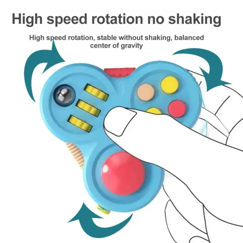 12 in 1 Decompression Rotating Magic Bean Cube Fidget Toys for Kids Adults Anti-Stress Fidget Spinner Sensory Toys Autism Gifts