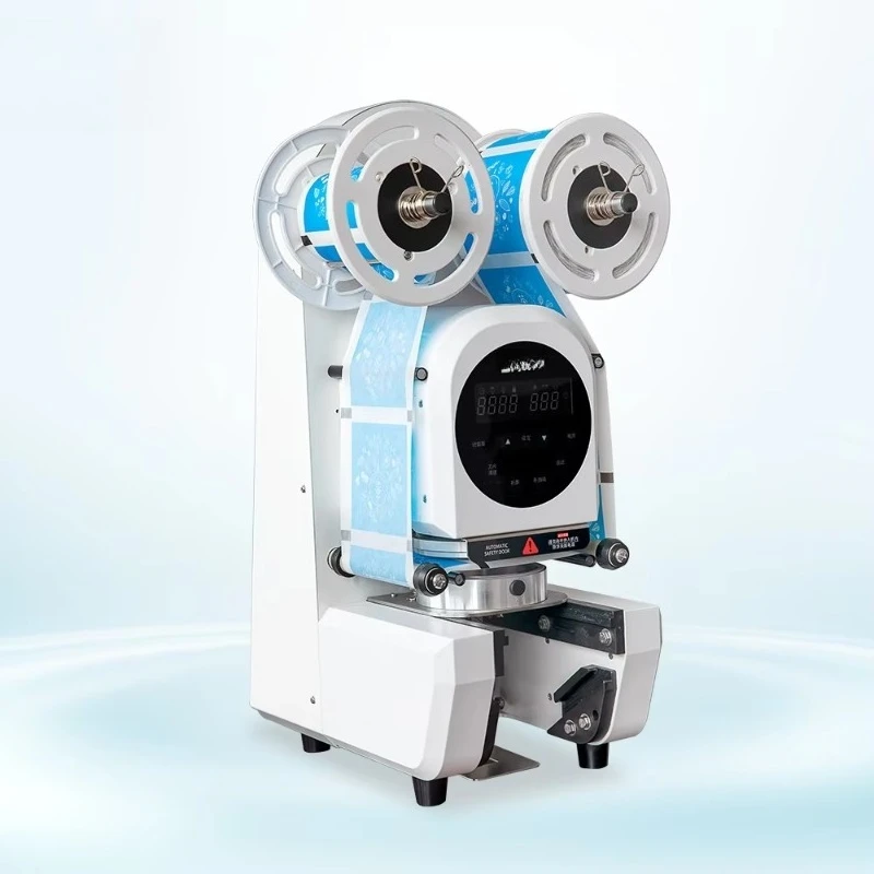 

Automatic 90 95mm Coffee Juice Drink Sealing Machine for Plastic Cup Paper Cup Bubble Tea Packaging Sealer Machine With Film