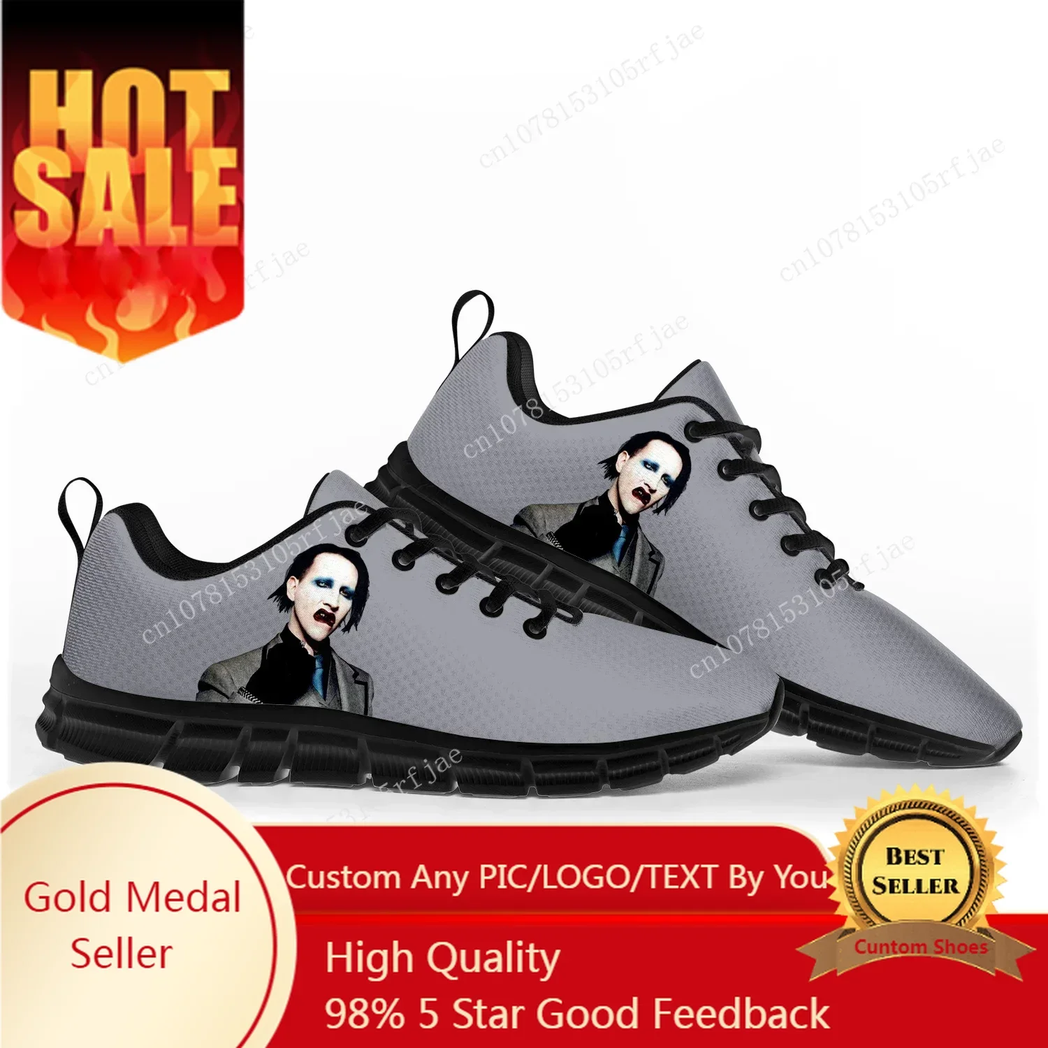 

Marilyn Manson Rock Band Music Singer Sports Shoes Mens Womens Teenager Sneakers Custom Couple Shoes