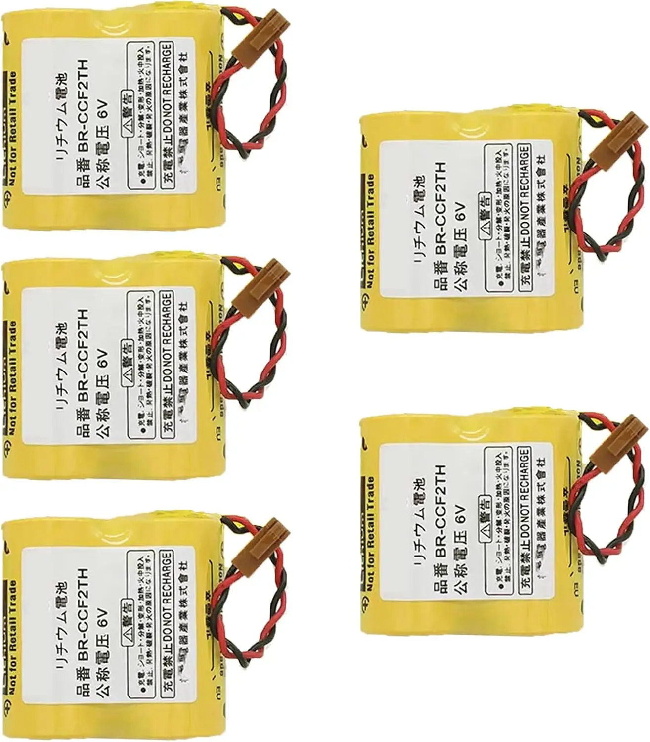 

5 Pack BR-CCF2TH 6V Lithium Replacement Battery for FANUC A06B-6073-K001 A98L-0001-0902
