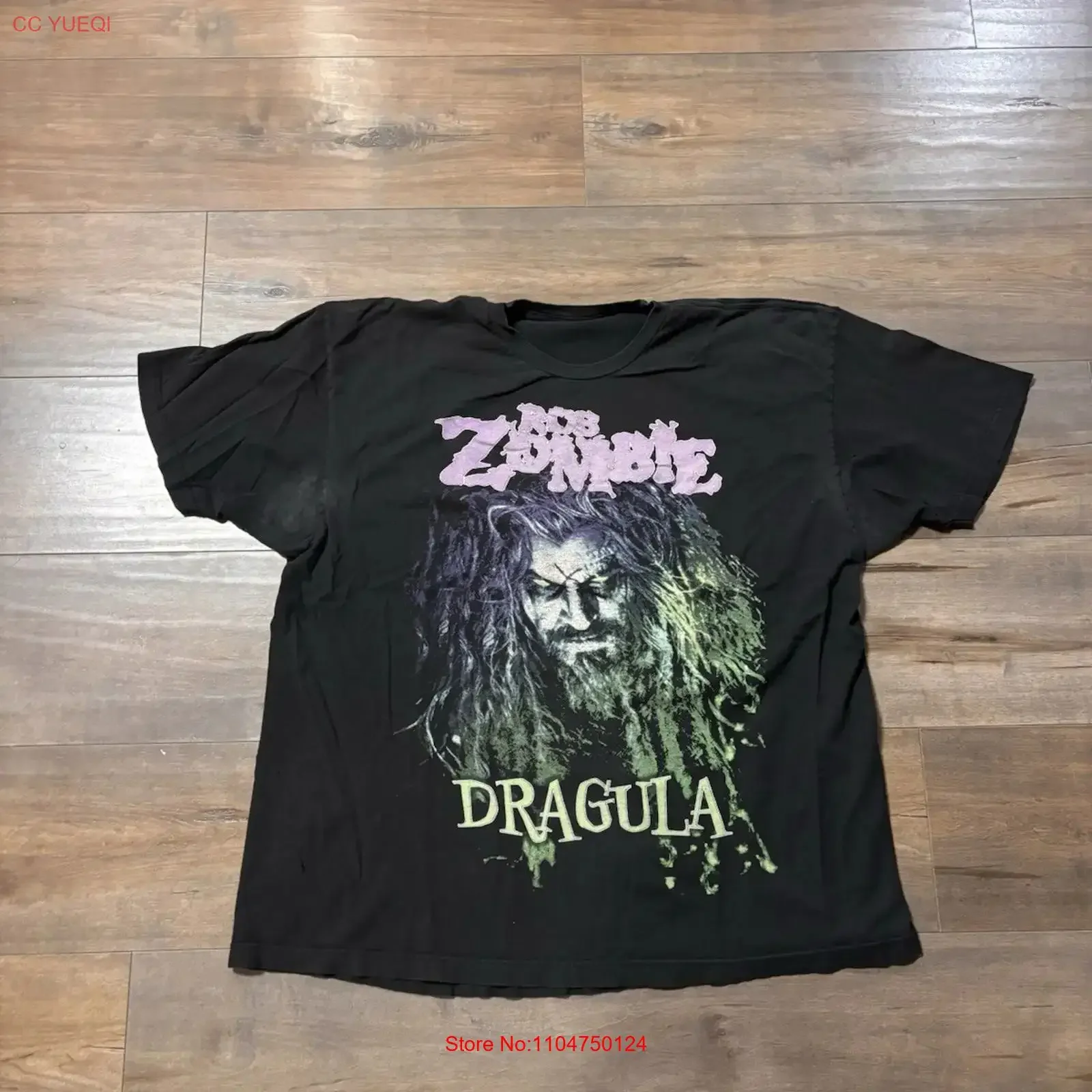 Футболка Rob Zombie Dragula, размер XL, черная, зеленая, фиолетовая, 100% хлопок, винтажная, с эффектом потертости, повседневная, слегка мягкая, в стиле стритвир