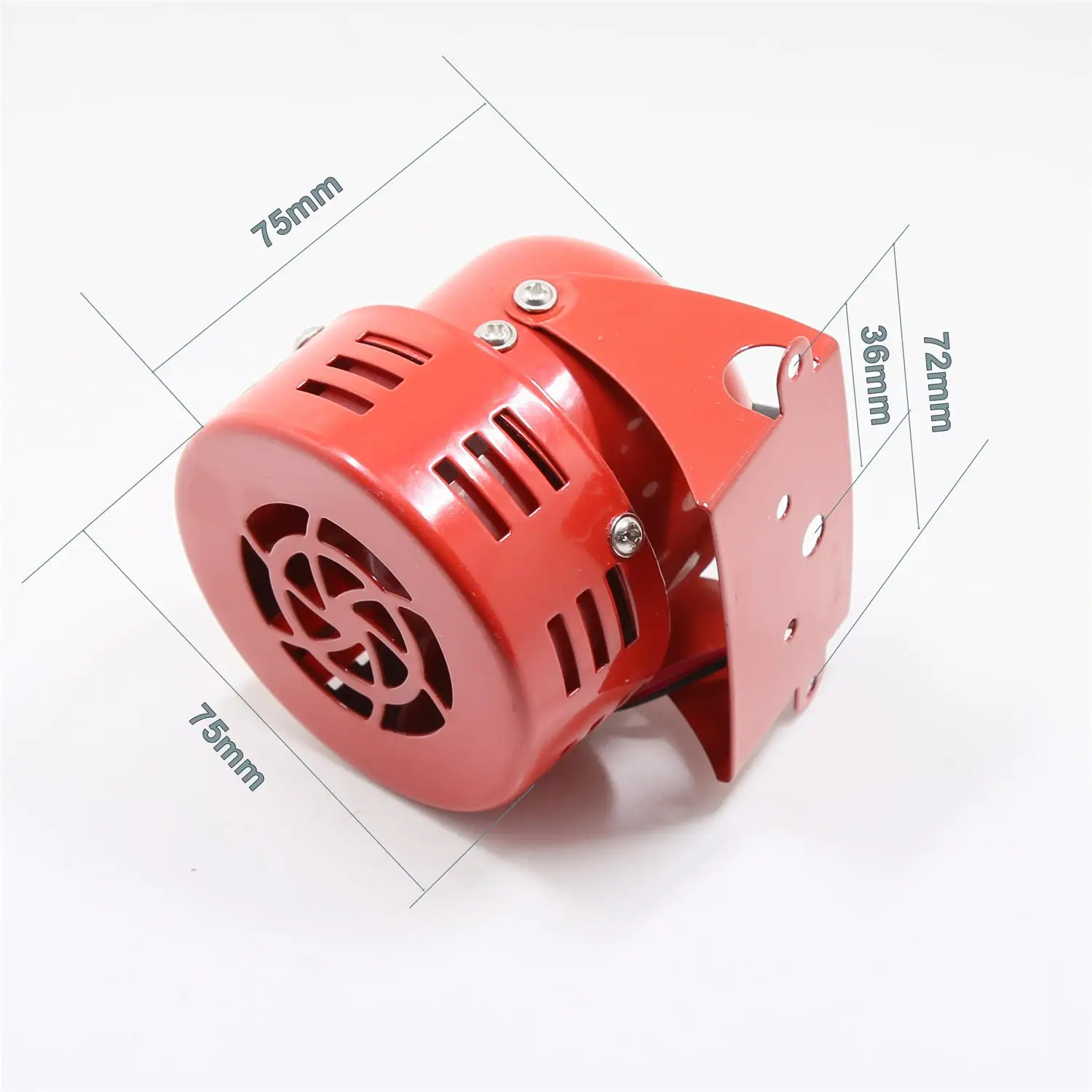 1pc 12v 300db Red Mini/Compact Electric Motor Air Raid Siren Horn Car/Truck Authentic High Quality Auto Parts
