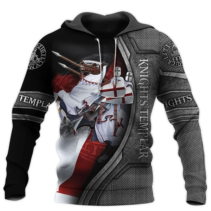 Fashion 3D Order Of The Knights Templar Printed Hoodies For Men Pop Templar Order Graphic Hooded Sweatshirts Kids Hipster Hoodie