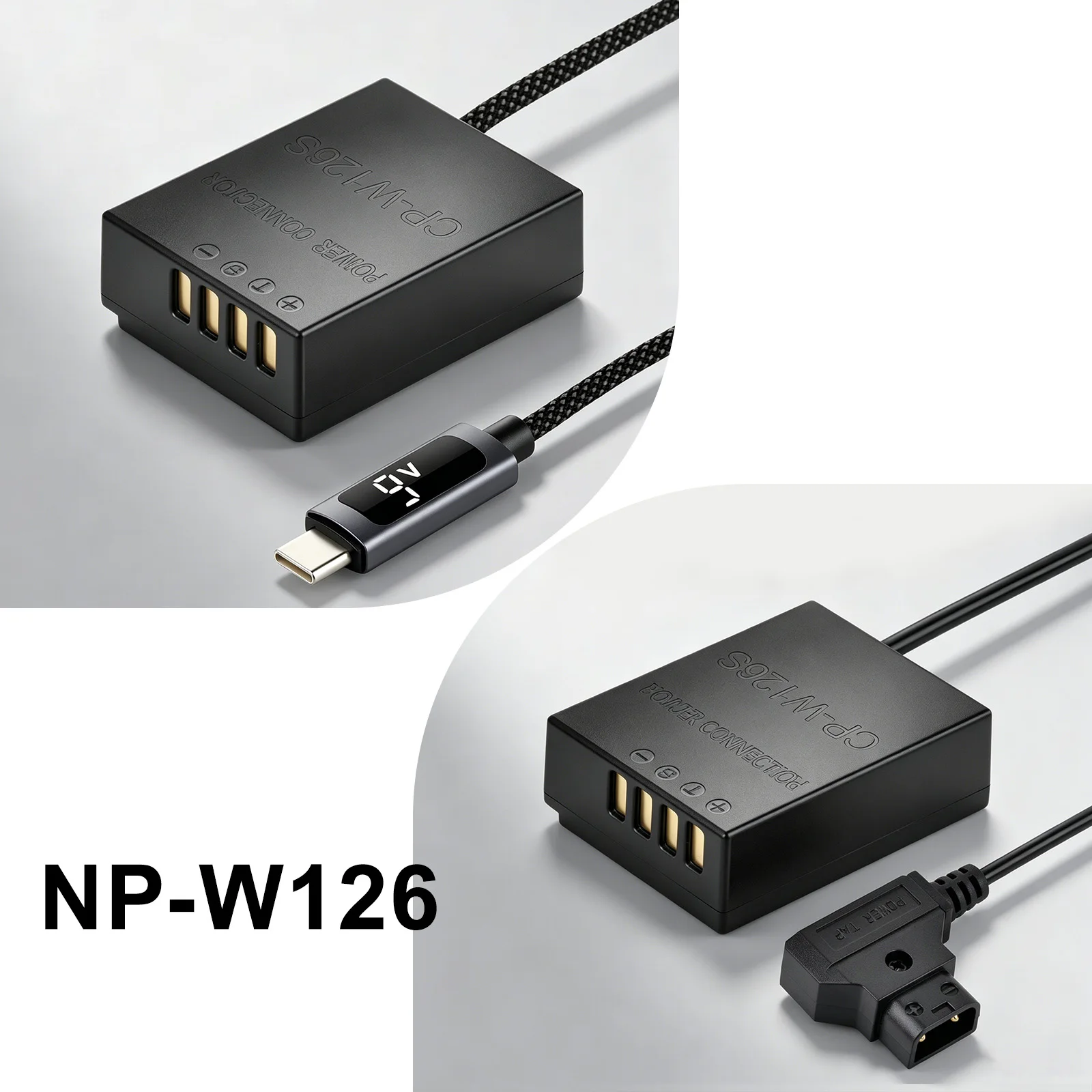 PD9V Type-C&D-Tap NP-W126 NP-W126S Dummy Battery AC-9V CP-W126 Continuous Power Supply for Fujifilm X-T3 X-T30 X100V X-S10 X-T50