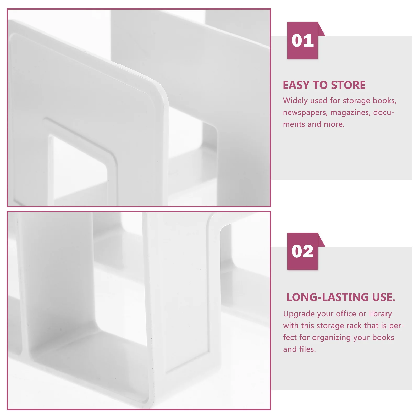 

Bookshelves File Storage Rack Document Holder Folder Stand Organizer Desktop Shelf for