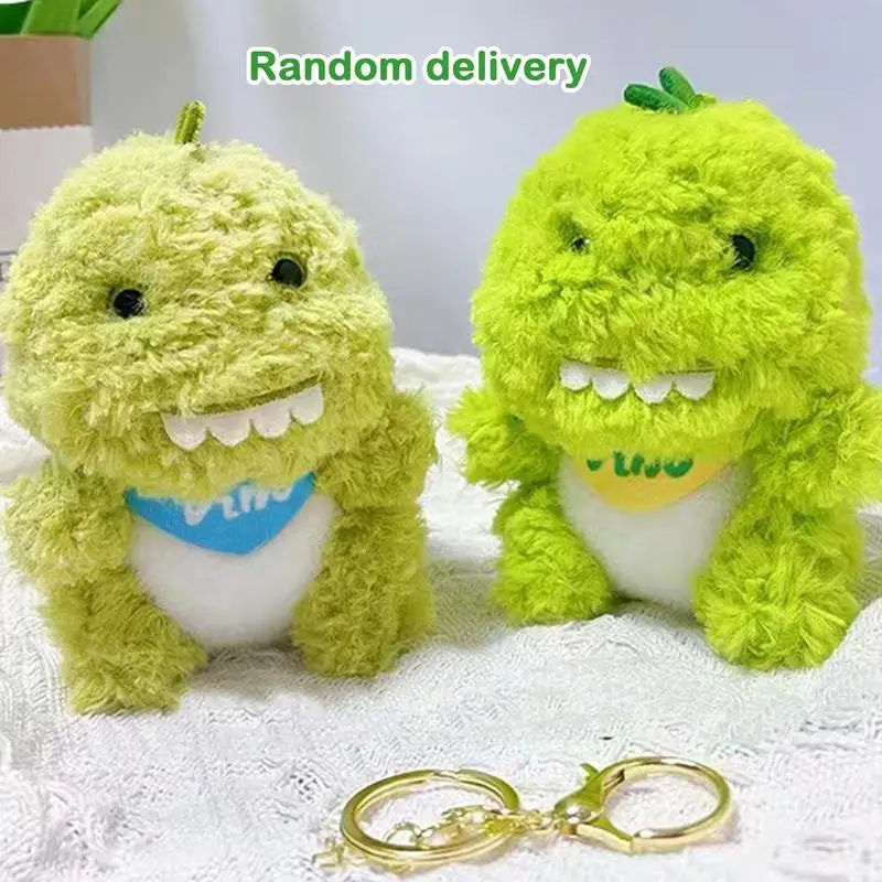 LLavero de dinosaurio de peluche creativo para bolso, llavero de muñeca de dinosaurio de dibujos animados suave y lindo, llavero de mochila de dinosaurio